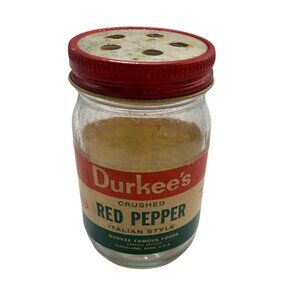 Vintage Durkees Italian Style Crushed Red Pepper Spice Jar